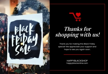 Free Black Friday Thank You Card Template to Edit Online