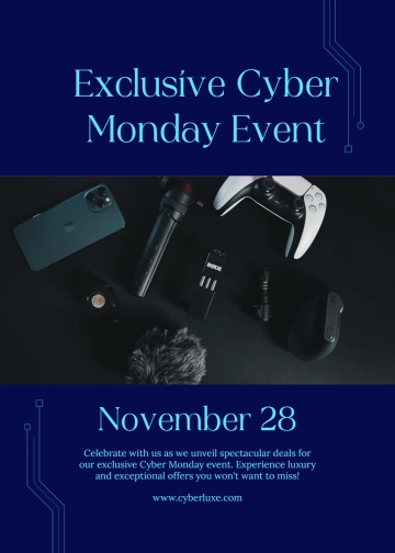 Free Luxury Cyber Monday Invitation Template to Edit Online