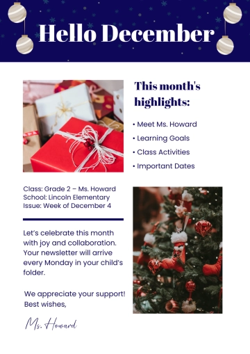 Free December Newsletter Template to Edit Online