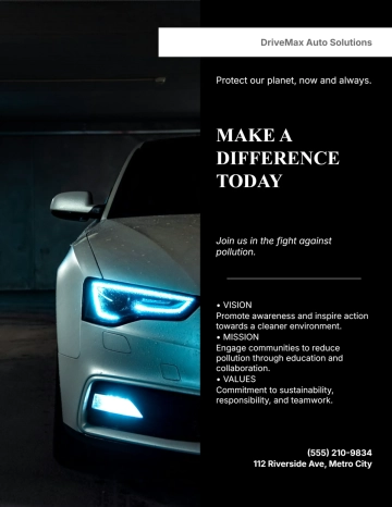 Free Pollution Awareness Car Flyer Template to Edit Online