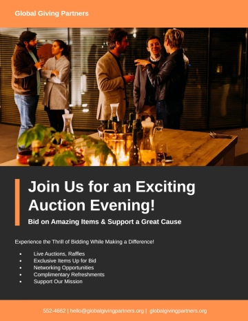 Free Modern Auction Donation Flyer Template to Edit Online