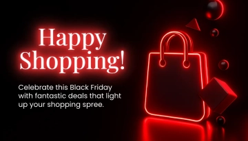 Free Neon Black Friday Card to Edit Online