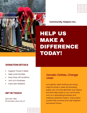 Free Clothing Donation Flyer Template to Edit Online