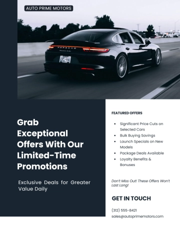 Free Blue Dealership Car Flyer Template to Edit Online