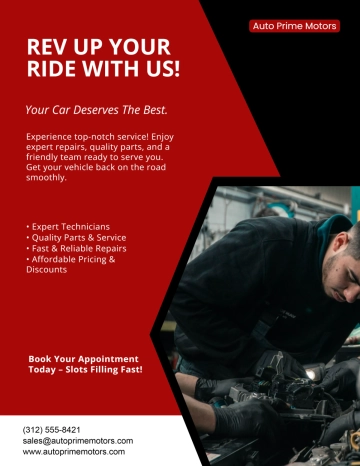 Free Auto Mechanic Car Flyer Template to Edit Online