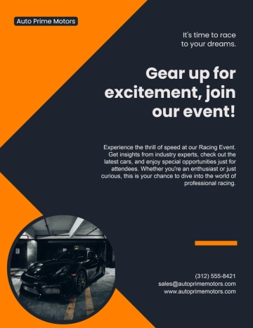 Free Professional Racing Car Flyer Template to Edit Online