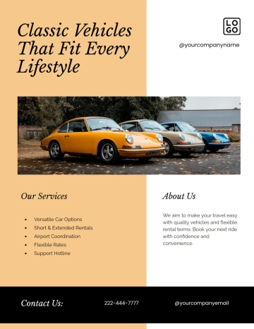 Free Classic Car Design Flyer Template to Edit Online