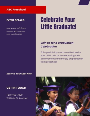 Free Graduation Preschool Flyer Template to Edit Online