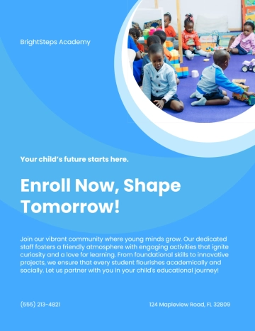 Free Primary School Admission Flyer Template to Edit Online