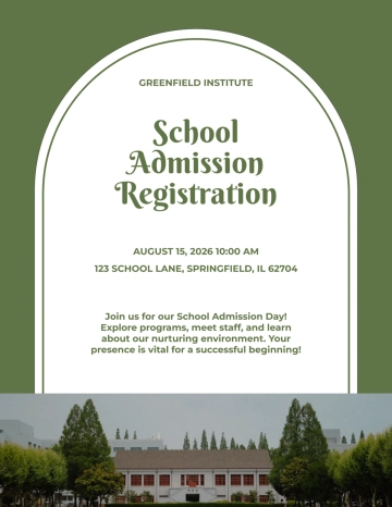 Free Registration School Admission Flyer Template to Edit Online