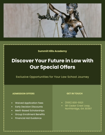 Free Law School Admission Flyer Template to Edit Online