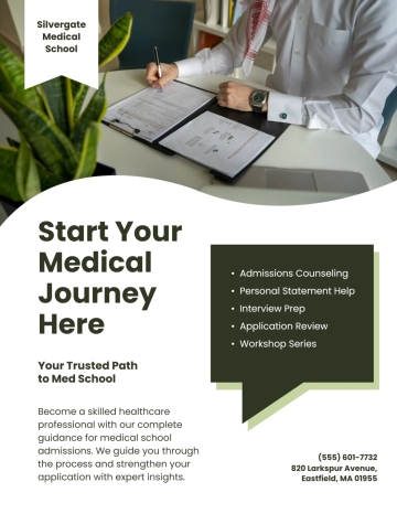 Free Professional Medical School Admission Flyer Template to Edit Online