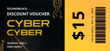 Free Black and Gold Cyber Monday Card Template to Edit Online