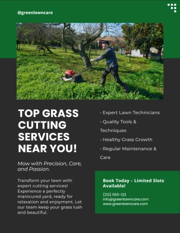 Free Grass Cutting Lawn Care Flyer Template to Edit Online
