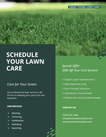 Free Small Business Lawn Care Flyer Template to Edit Online