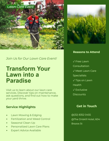 Free Yard Work Lawn Care Flyer Template to Edit Online