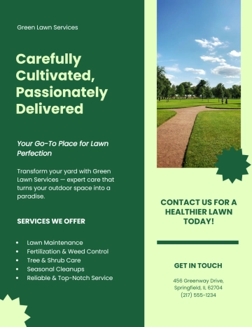 Free Best Lawn Care Flyer Template to Edit Online