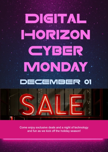 Free Glitter Cyber Monday Invitation Template to Edit Online