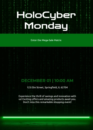 Free Futuristic Cyber Monday Invitation Template to Edit Online