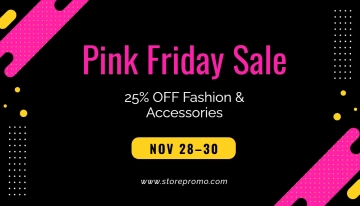 Free Pink Black Friday  Card Template to Edit Online