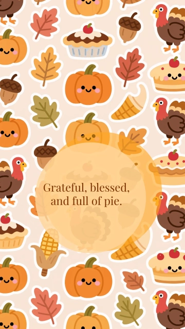 Free Cute Pattern Thanksgiving Wallpaper Template to Edit Online