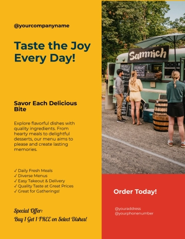 Free Fundraiser Food Truck Flyer Template to Edit Online