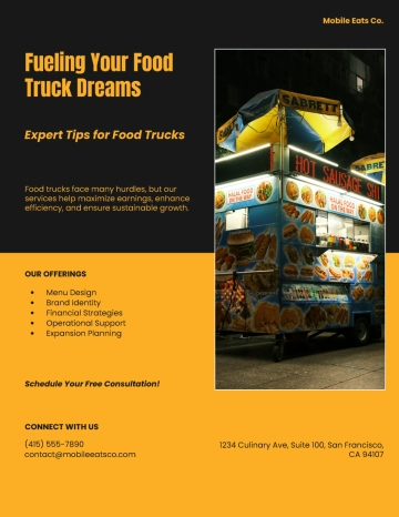 Free Simple Services Food Truck Flyer Template to Edit Online