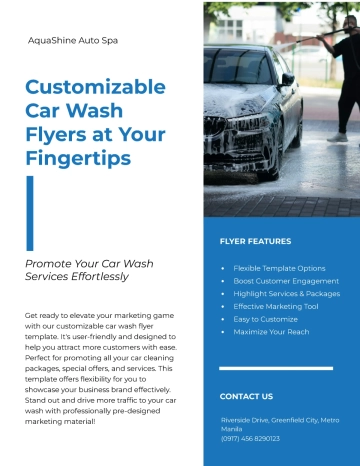 Free Simple Customizable Car Wash Flyer Template to Edit Online