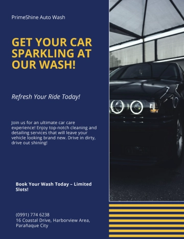 Free Cleaning Car Wash Flyer Template to Edit Online