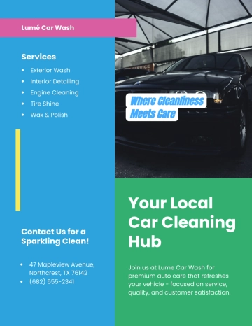 Free Colorful Event Car Wash Flyer Template to Edit Online