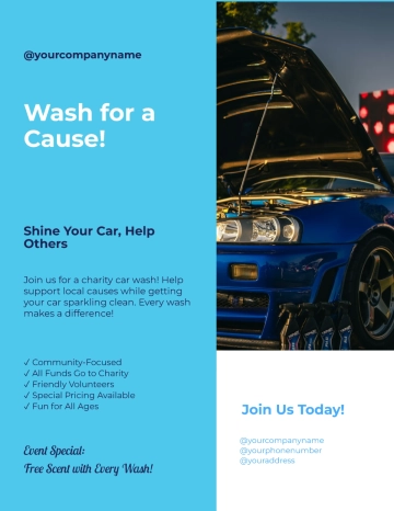 Free Blank Charity Car Wash Flyer Template to Edit Online