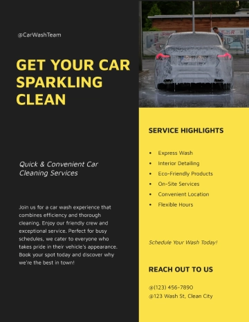 Free Team Car Wash Flyer Template to Edit Online