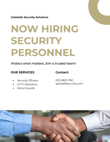 Free Security Hiring Flyer Template to Edit Online