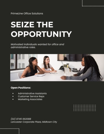 Free Black and White Vacancy Hiring Flyer Template to Edit Online