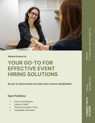 Free Colorful Event Hiring Flyer Template to Edit Online
