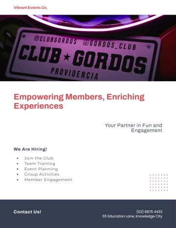 Free Club Hiring Flyer Template to Edit Online