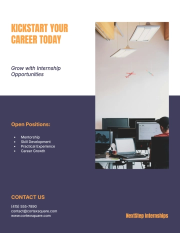Free Internship Hiring Flyer Template to Edit Online