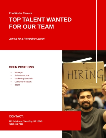 Free Printable Hiring Flyer Template to Edit Online