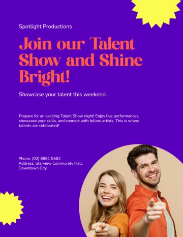 Free Customizable Talent Show Flyer Template to Edit Online