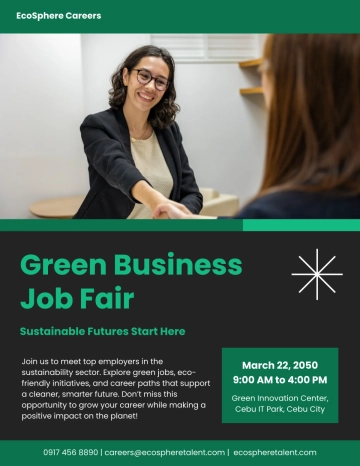 Free Green Business Job Fair Flyer Template to Edit Online