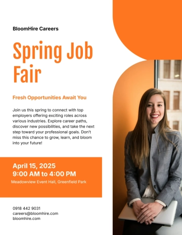 Free Spring Job Fair Flyer Template to Edit Online