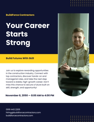 Free Construction Hiring Flyer Template to Edit Online