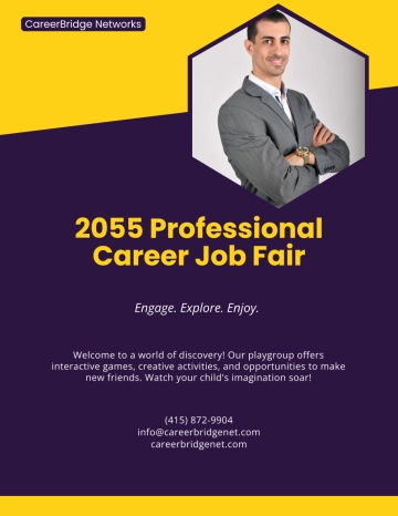 Free Professional Career Job Fair Flyer Template to Edit Online