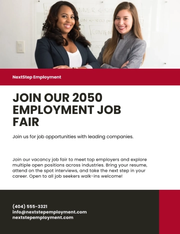 Free Announcement Job Fair Flyer Template to Edit Online