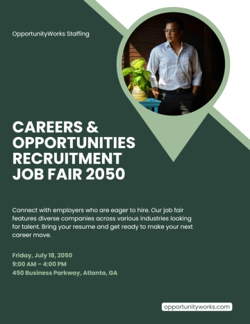 Free Green Resource Job Fair Flyer Template to Edit Online
