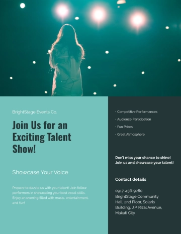 Free Singing Talent Show Flyer Template to Edit Online