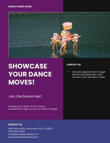 Free Dance Talent Show Flyer Template to Edit Online