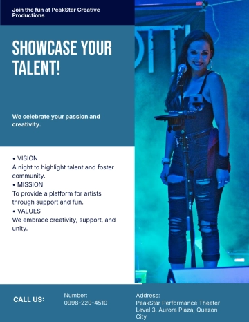 Free Talent Night Show Flyer Template to Edit Online