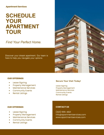 Free Apartment Service Flyer Template to Edit Online