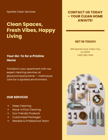 Free Apartment Cleaning Flyer Template to Edit Online